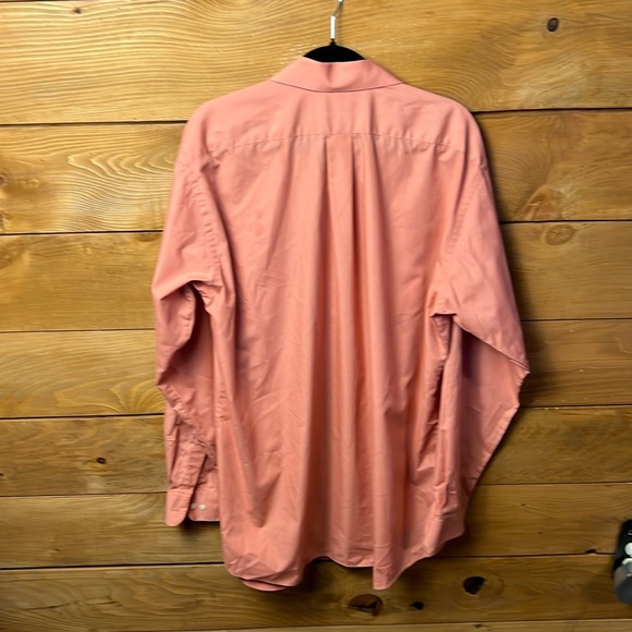 Van Heusen Poplin Mens Coral Button-Up Shirt 17 1/2 37/38 Tall Ling Sleeve Event - Picture 6 of 7